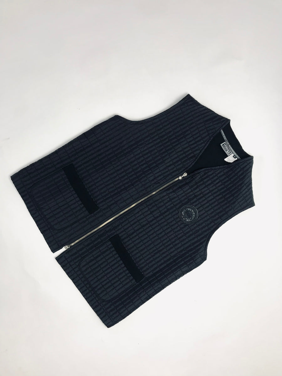 Versace Classic V2 Men's Vintage Quilted Black Vest, SIZE M