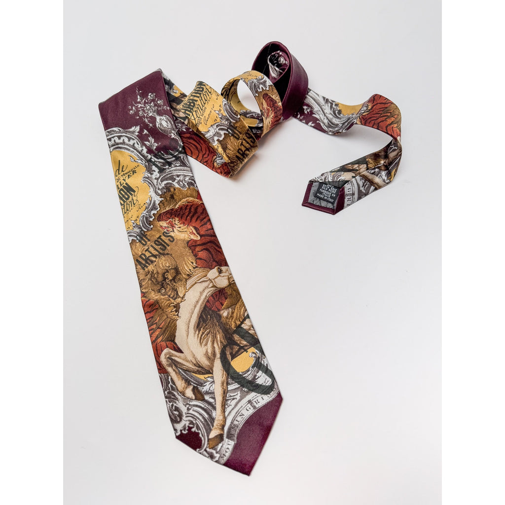 Gianfranco Ferre Baroque Style Mythological Theme Silk Necktie