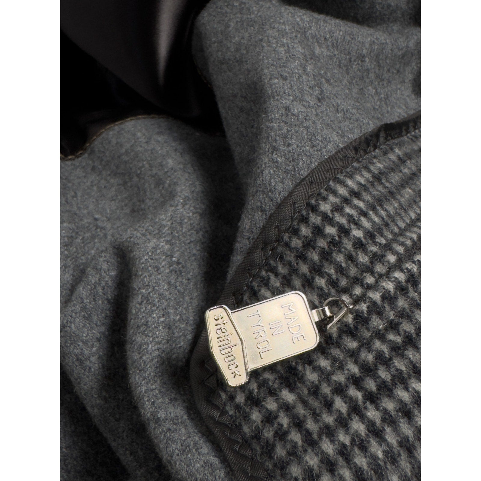 Steinbock Tyroler Loden Coat Houndstooth Himalaya Brushed Wool, Size EU 52