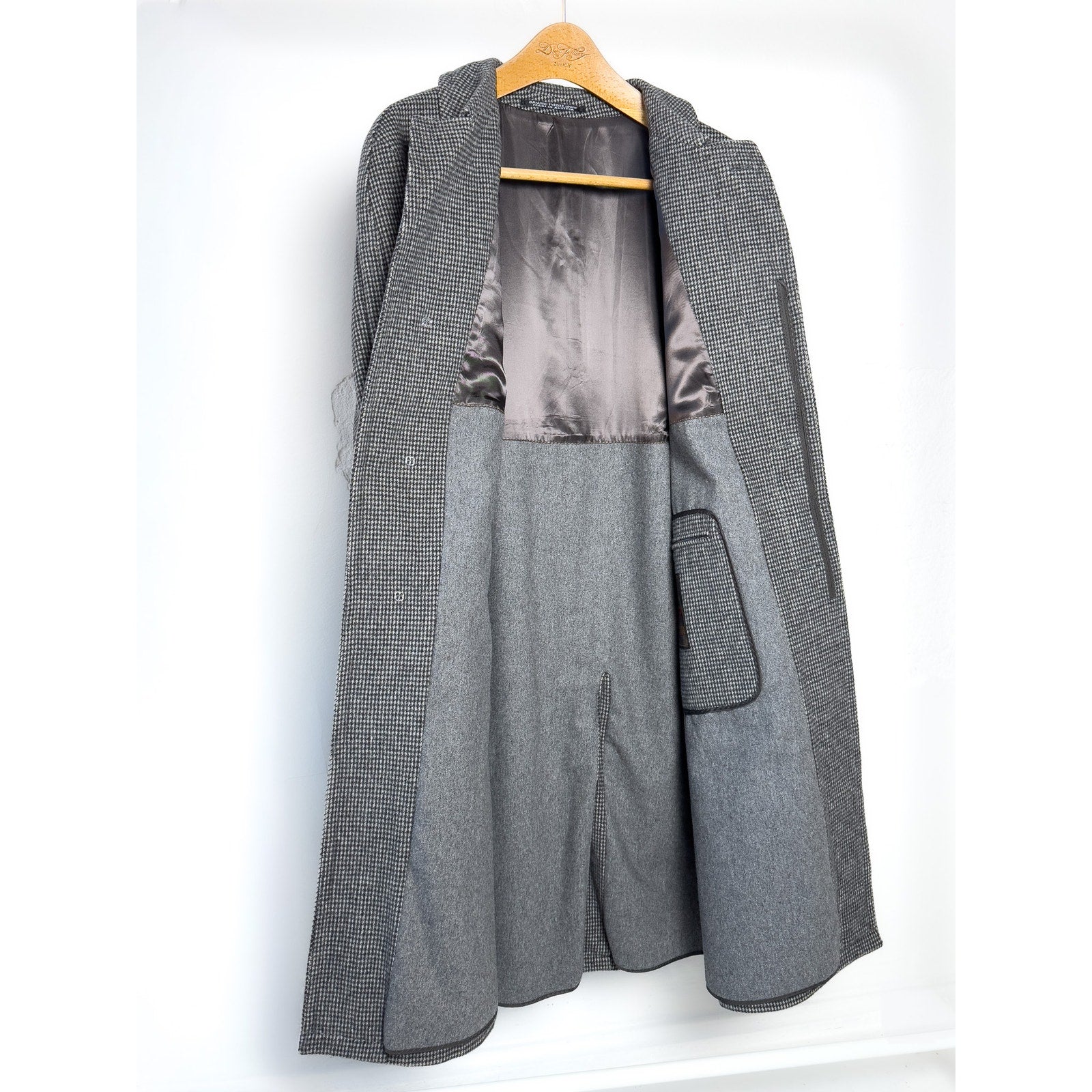 Steinbock Tyroler Loden Coat Houndstooth Himalaya Brushed Wool, Size EU 52