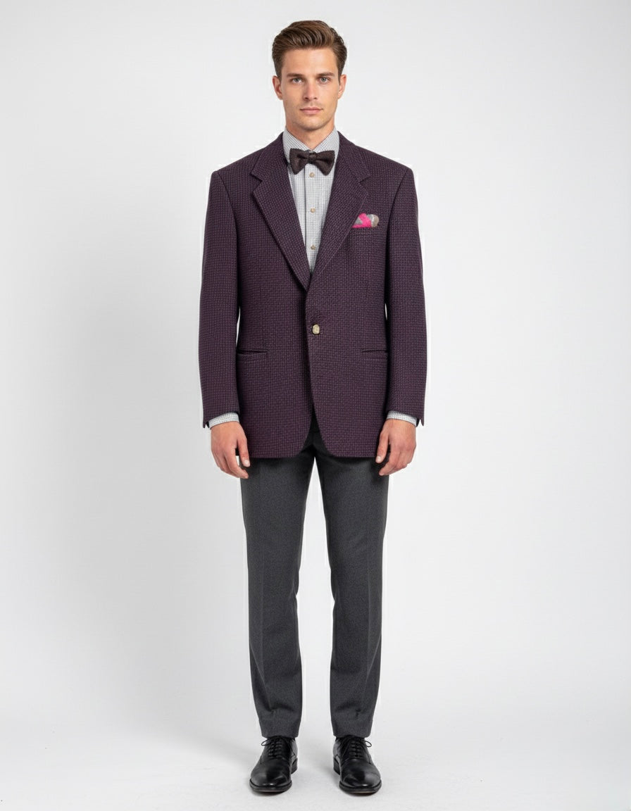 Versace V2 Purple Wool Blazer Men's Size US 42R, EU 52R