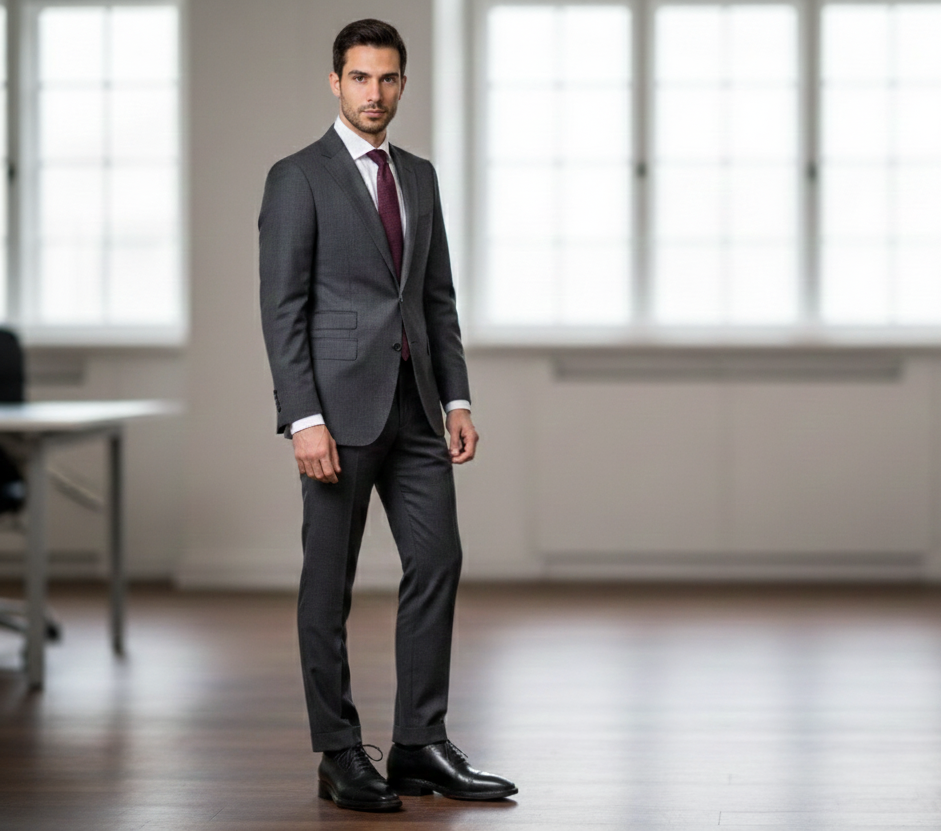 SANTONI Fatte A Mano Wholecut Black Leather Bentivegna Welted Oxford Shoes, 11 F