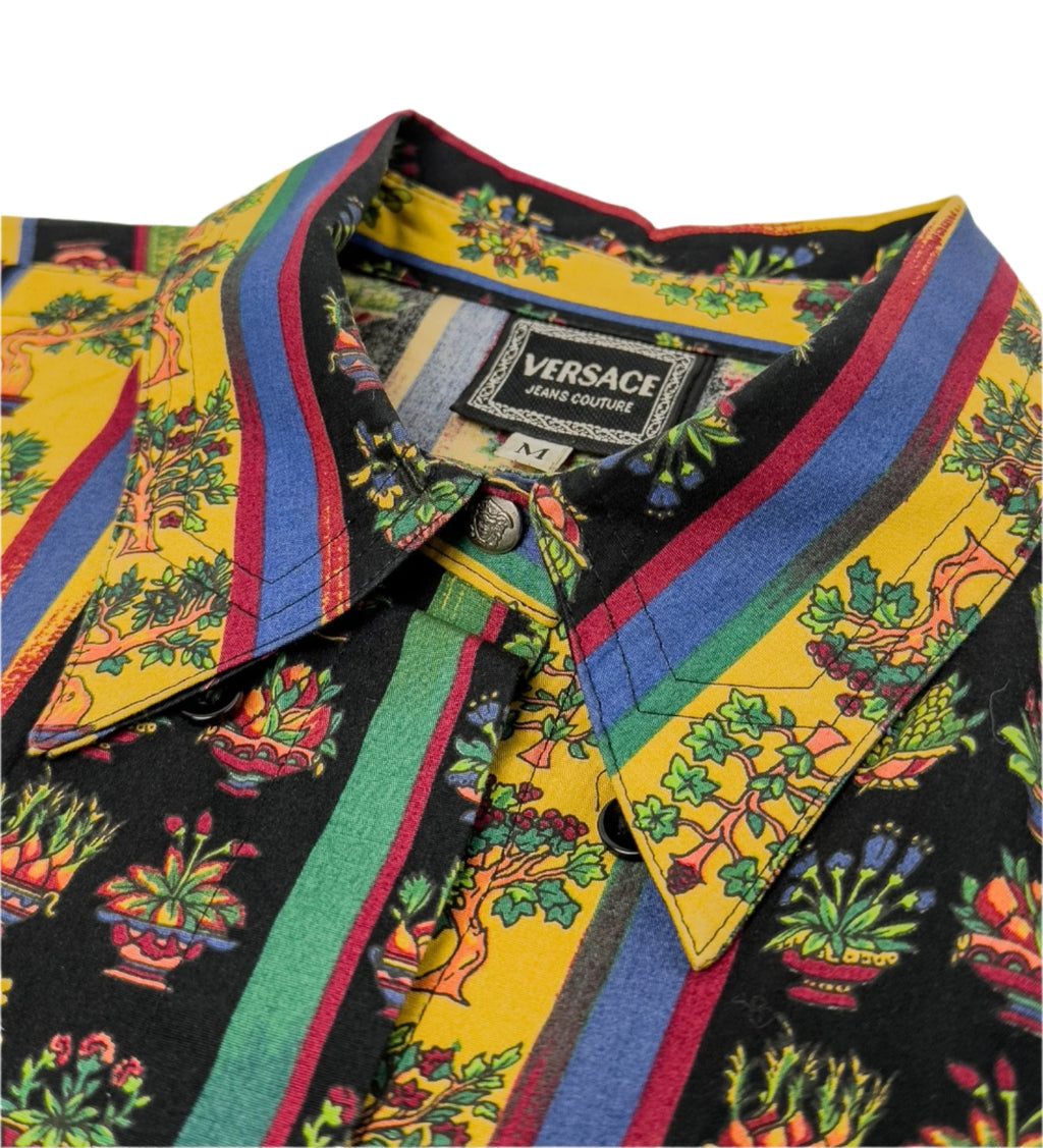 Versace Cotton Men’s Floral Shirt, Size M