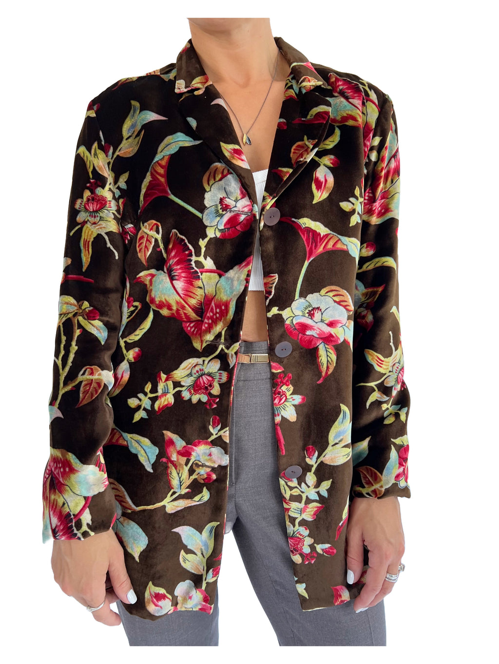 Kenzo Paris Vintage Velvet Floral Jacket, Women's S