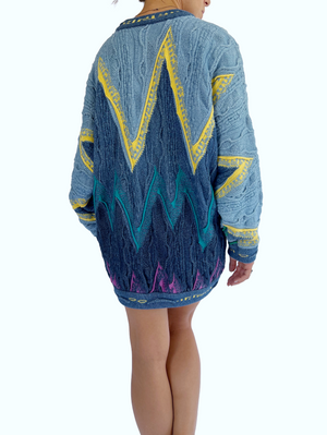 Coogi Women's Vintage Blue Cotton Sweater, Size M