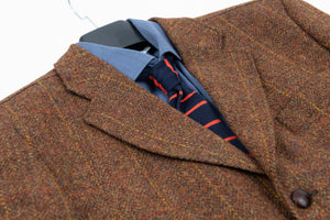 Harris Tweed Brown Plaid Pure New Wool Blazer, EU 102, US 42L