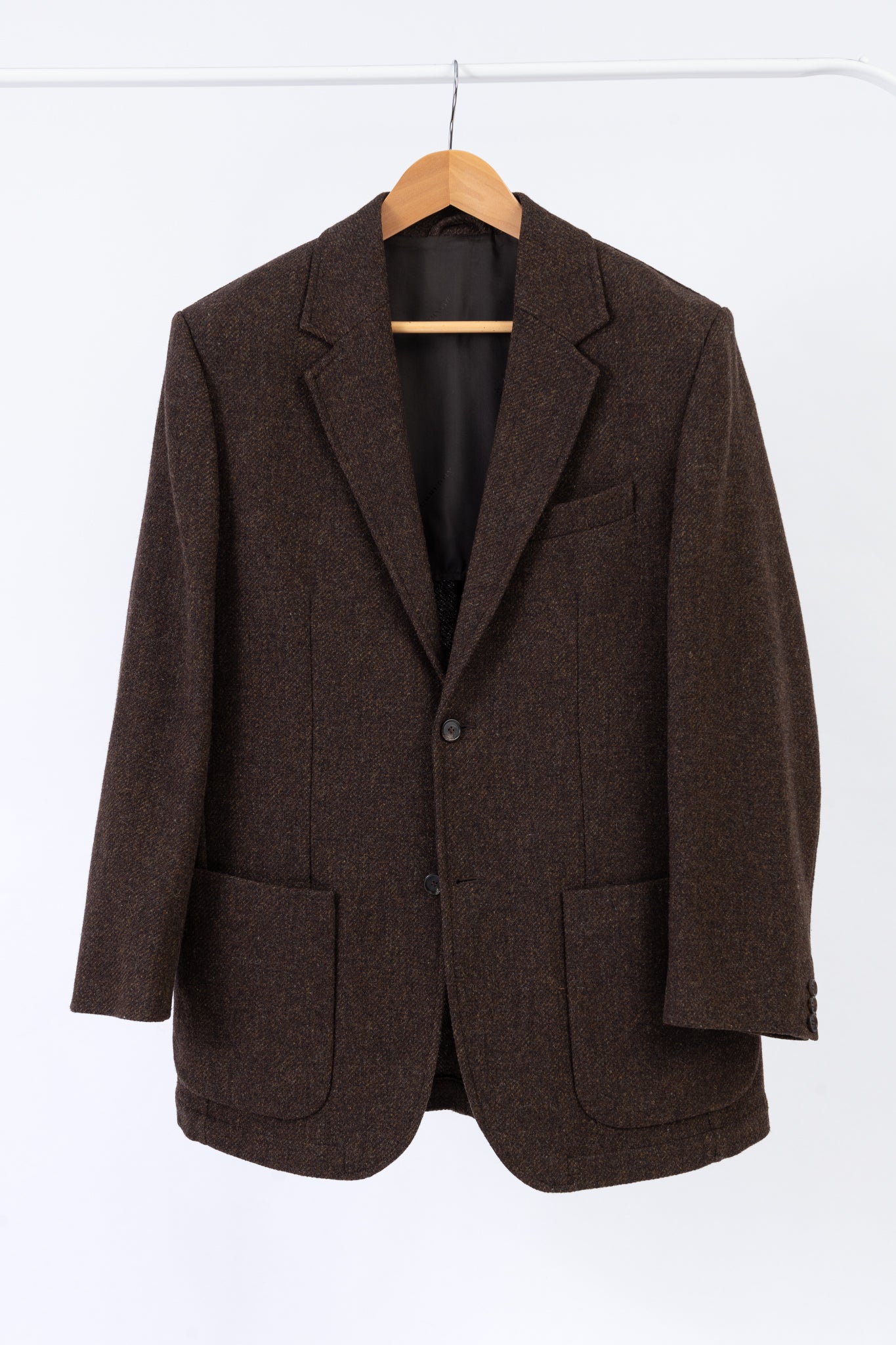 Burberry Brown Tweed Wool Blazer Sport Coat, US 40R, EU 50