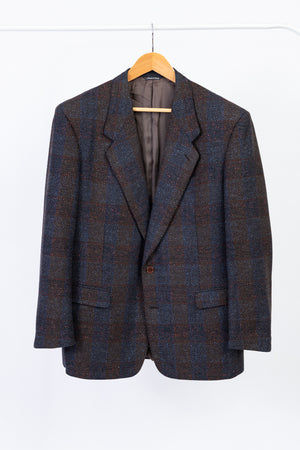 Missoni Vintage Soft Plaid Tweed Wool Blazer, Size US 42R , EU 52