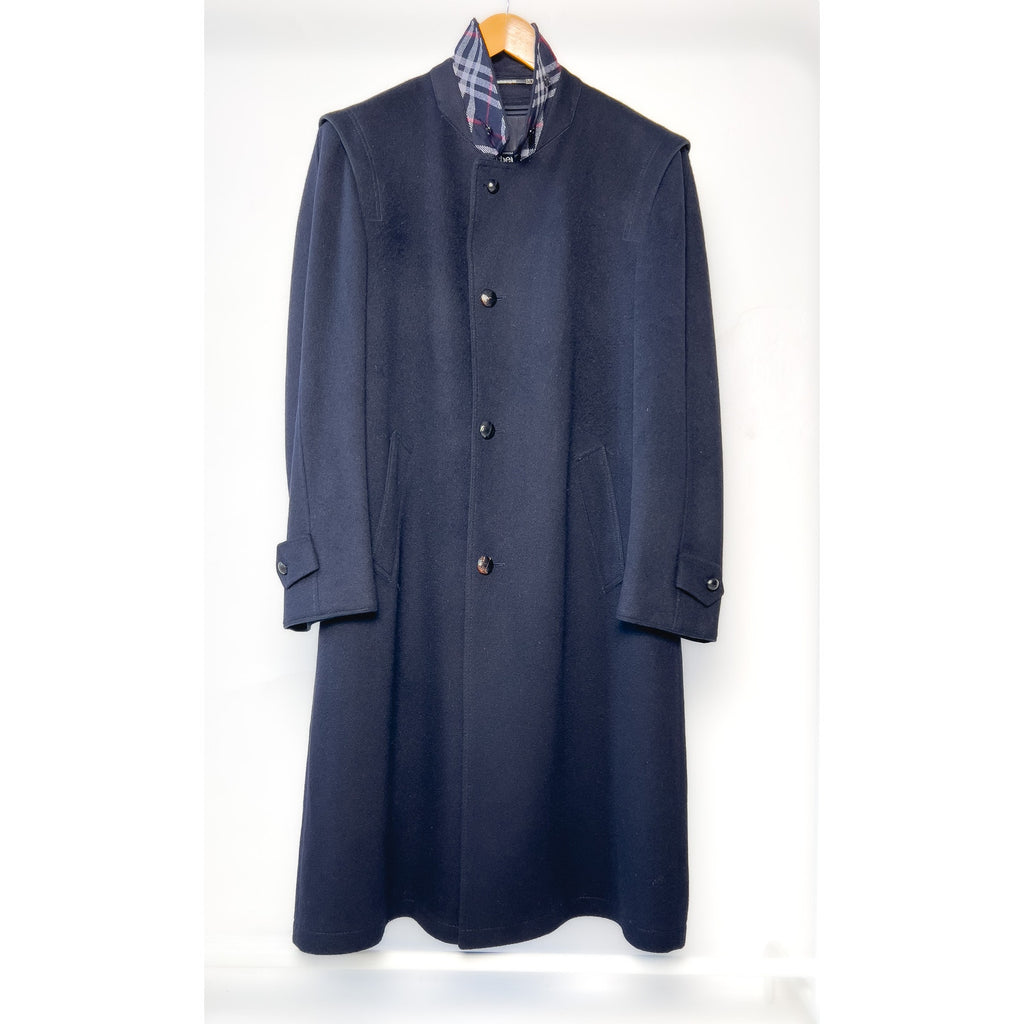Vintage Burbery's Loden Coat Alpaca Wool Blue, Size EU 50, US 40