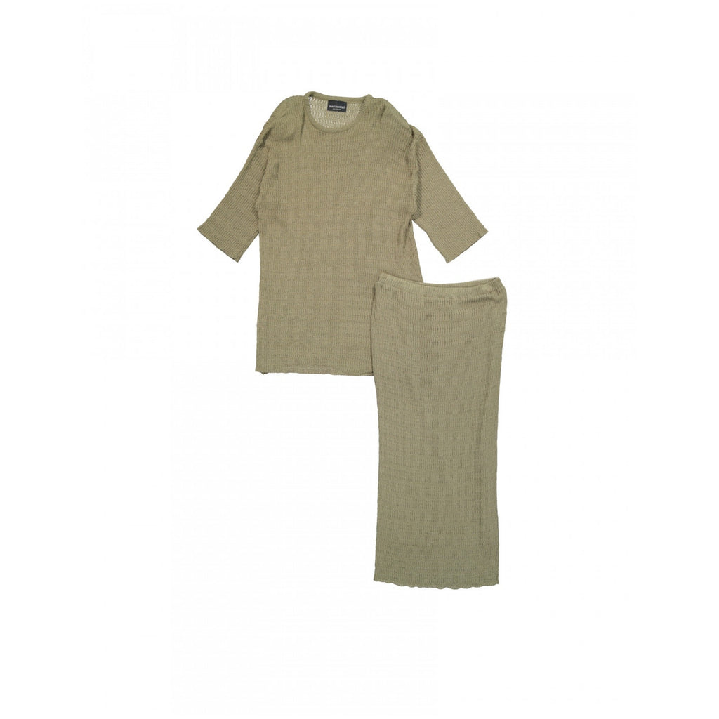 Marimekko by Khaki Green Merino Long Skirt Suit, SIZE XL