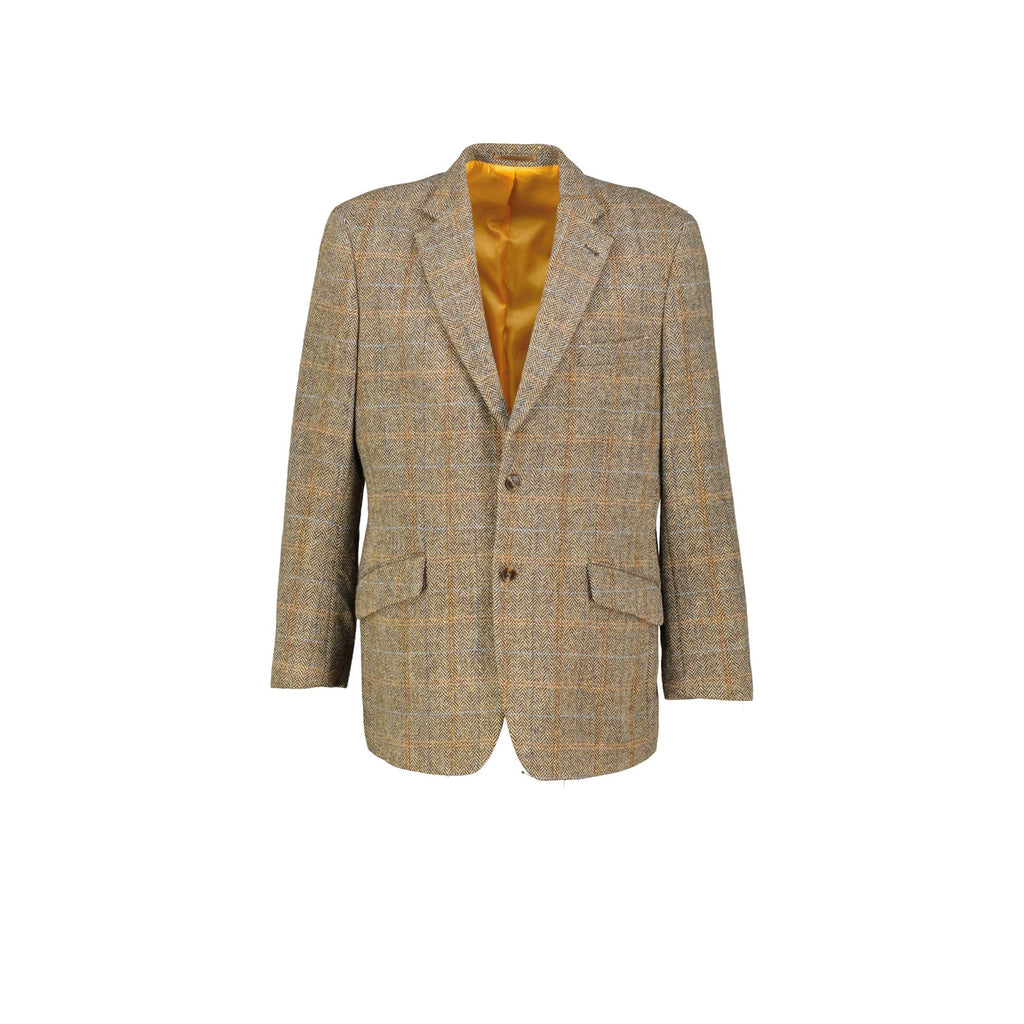 Harris Tweed Light Brown 2 Button Blazer, US 44R, EU 54
