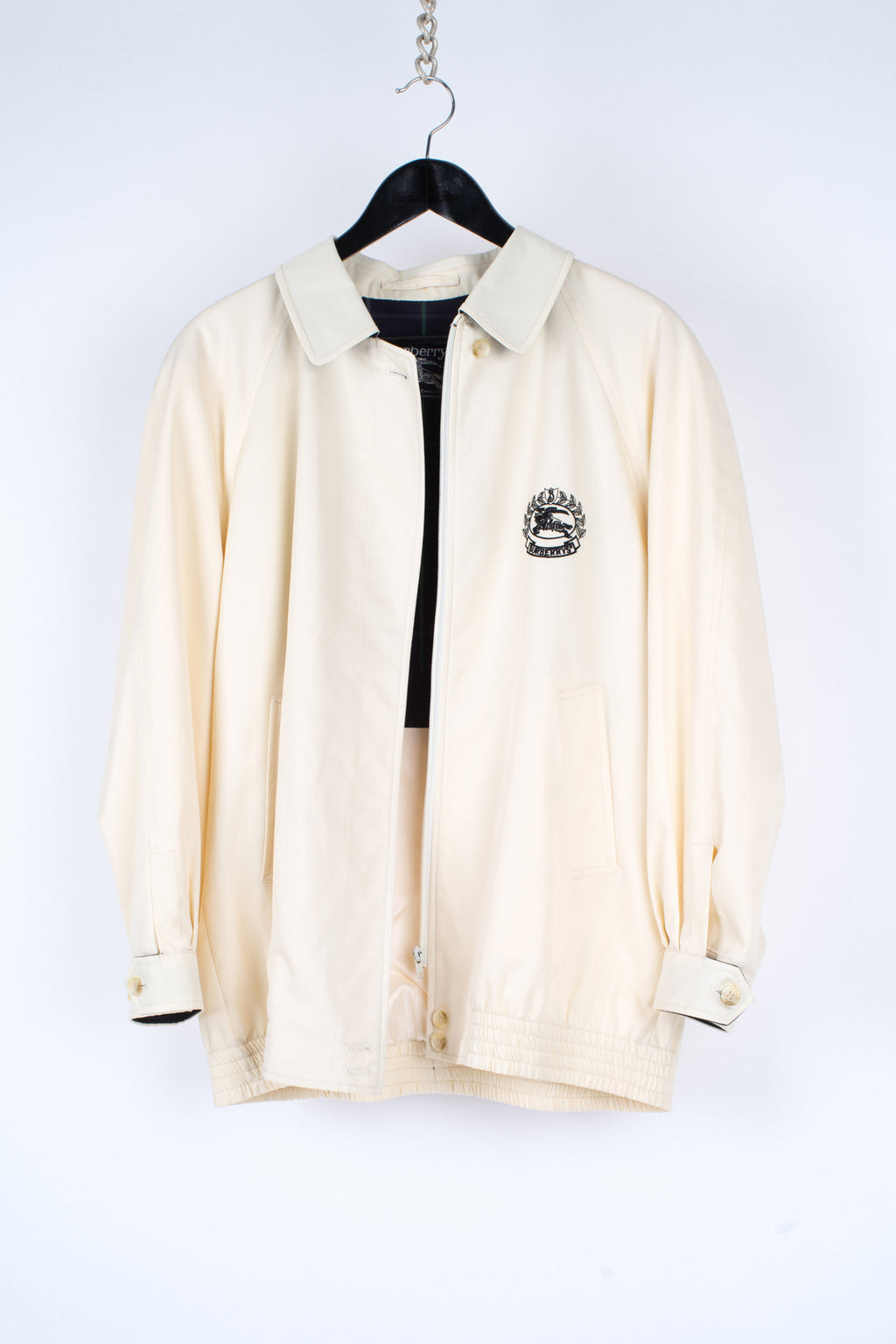 Burberry Vintage Champagne Harrington Jacket, Size Women's L
