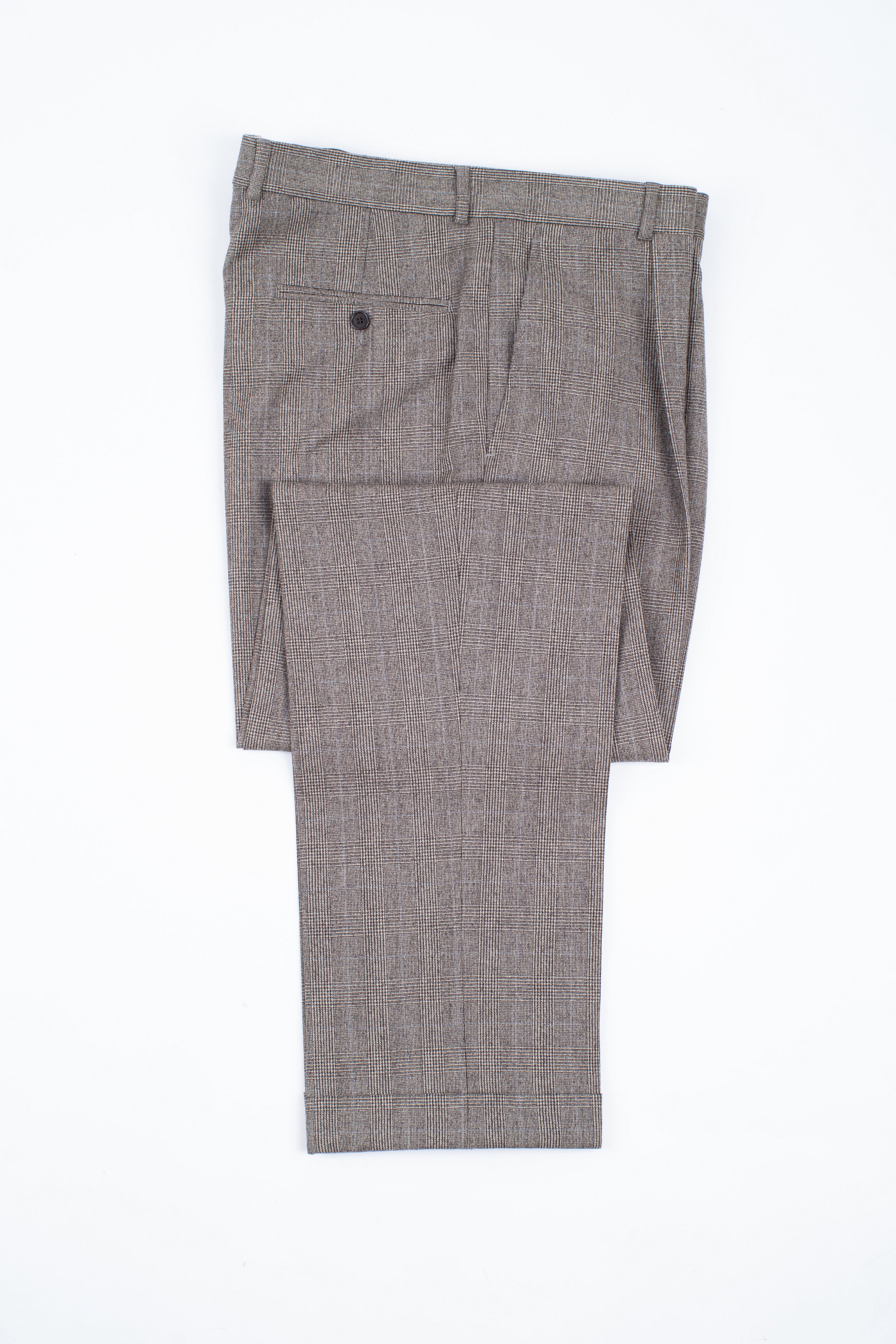 The Makers Glen Check Pleated Wool Trousers, EU 106