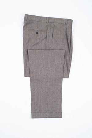 The Makers Glen Check Pleated Wool Trousers, EU 106
