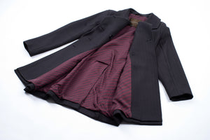 Mackintosh Women's Double Breasted Herringbone Wool Coat, XL