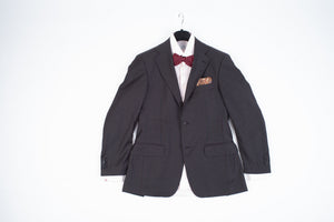 Lardini Super 130's Wool Dark Grey Striped 2 Pieces Suit, US 36R, EU 46R