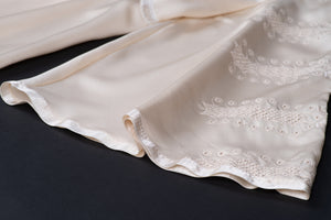 Vintage 70's Cream White Satin Nightgown and Peignoir Set, Size M