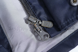 BELSTAFF men's Gold Label Blue Waterproof Nylon Motorcycle Jacket, XL