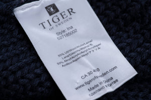 Tiger of Sweden Women's Blue Wool Cable Knit Zip Vest, SIZE S