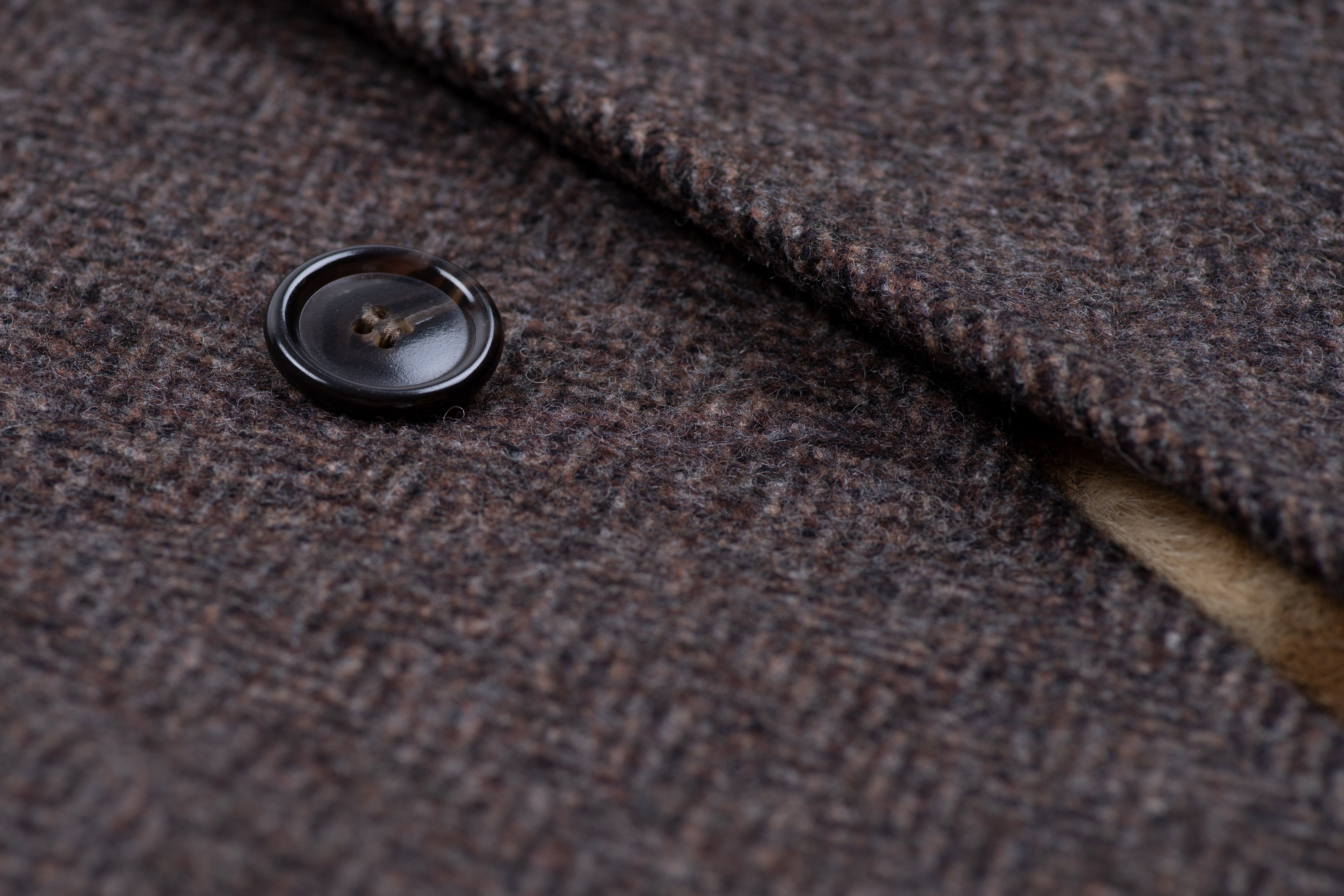 Crombie Cloth Herringbone Tweed Wool Coat With removable Fur Lining, USA 44S