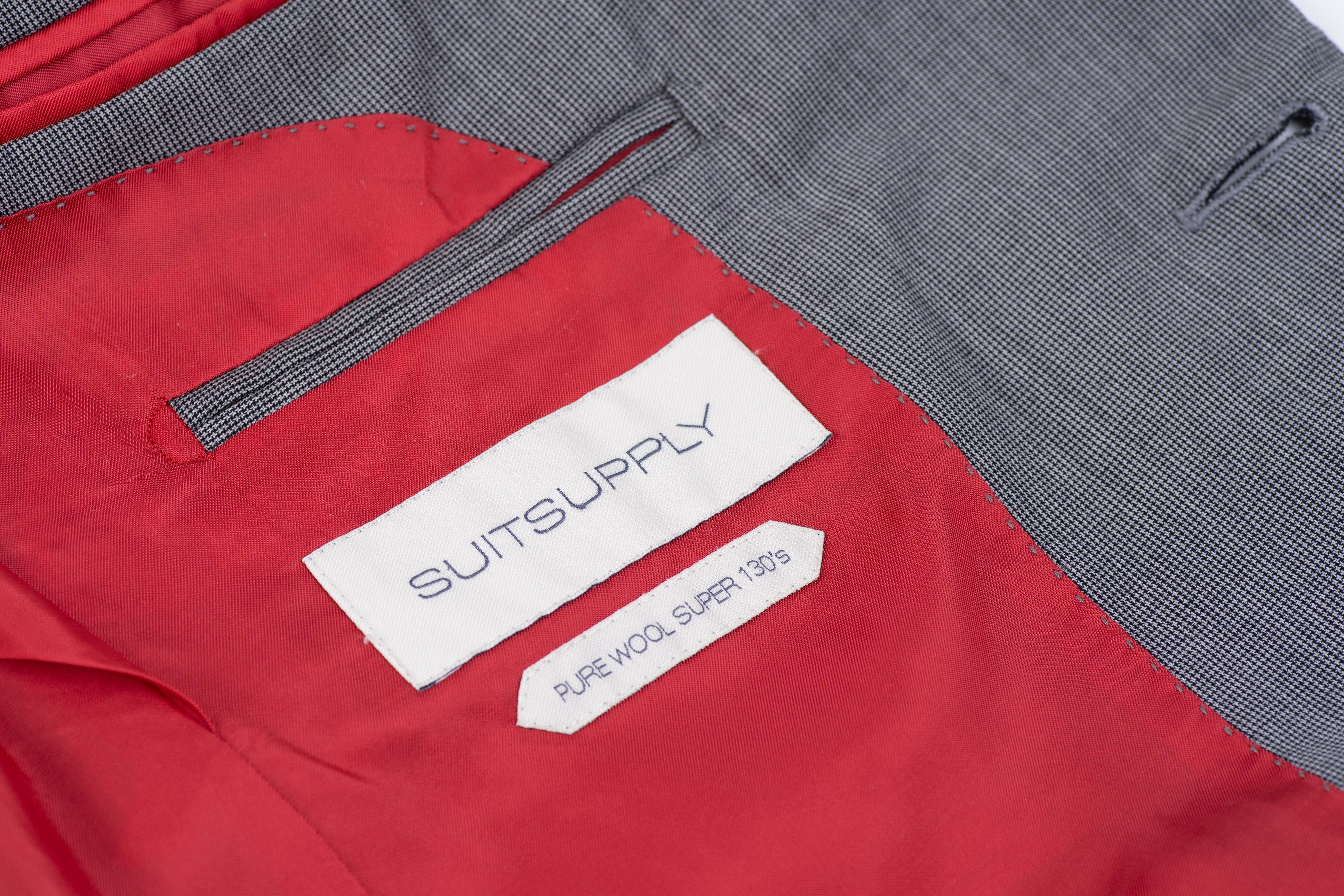 Suitsupply Sienna 2 Button Super 130's Wool Gray Blazer US 38L, EU 94