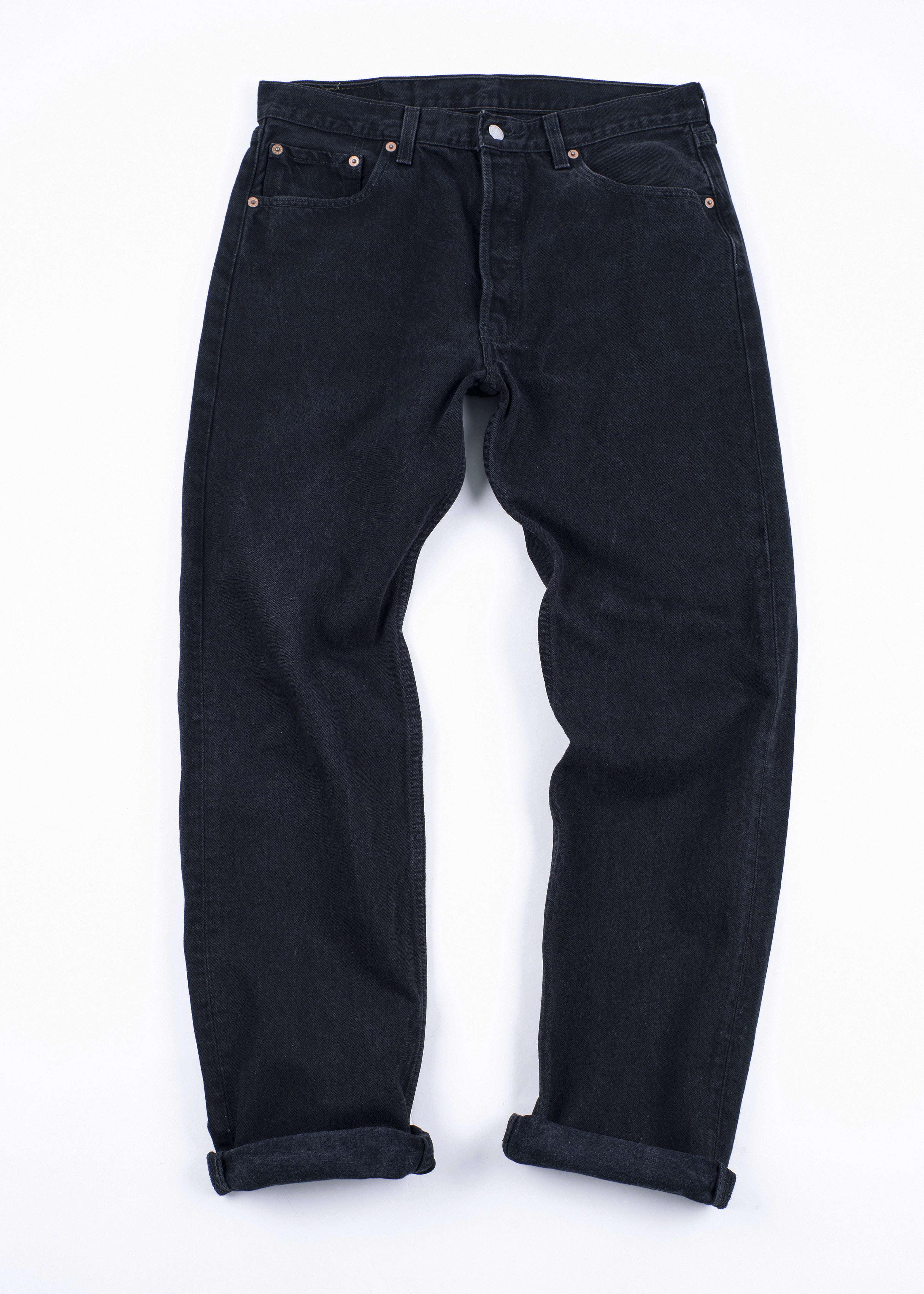 Levi's 501 Men's Vintage Black Jeans Made in USA, W34/L32