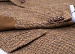 Harris Tweed for Mario Barutti Brown Tweed Wool Blazer, Size 44R