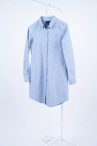 Ralph Lauren Women's Blue Oxford Shirt Dress, Size XS