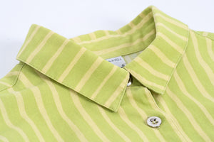 Marimekko Slim Fit Jokapoika Striped Bright Green Shirt, Women's S