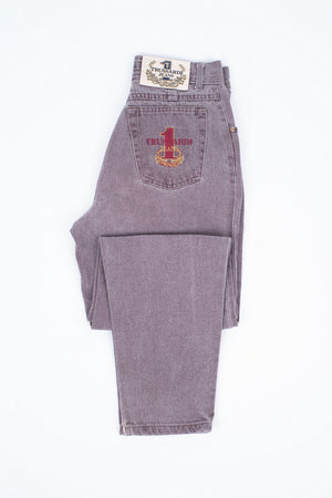 Trussardi Vintage High Waist Washed Purple Mom Jeans, W27/L28