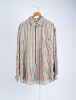 Missoni Sport Men's Vintage Multicolor Button Up Shirt, XL