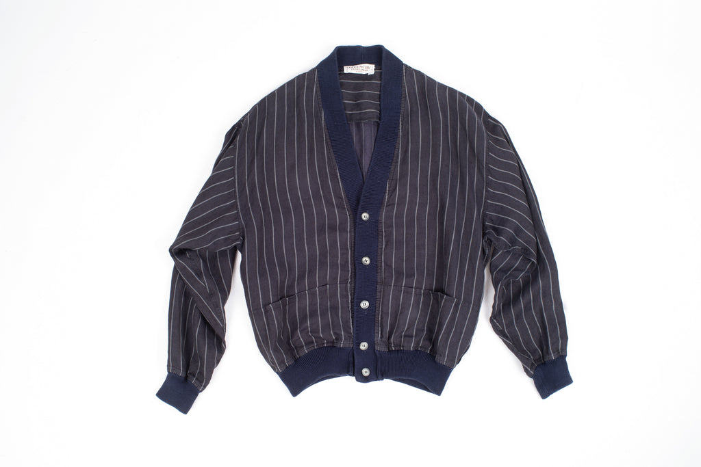 Givenchy Vintage Linen Striped Y-Neck Jacket, Men's XL
