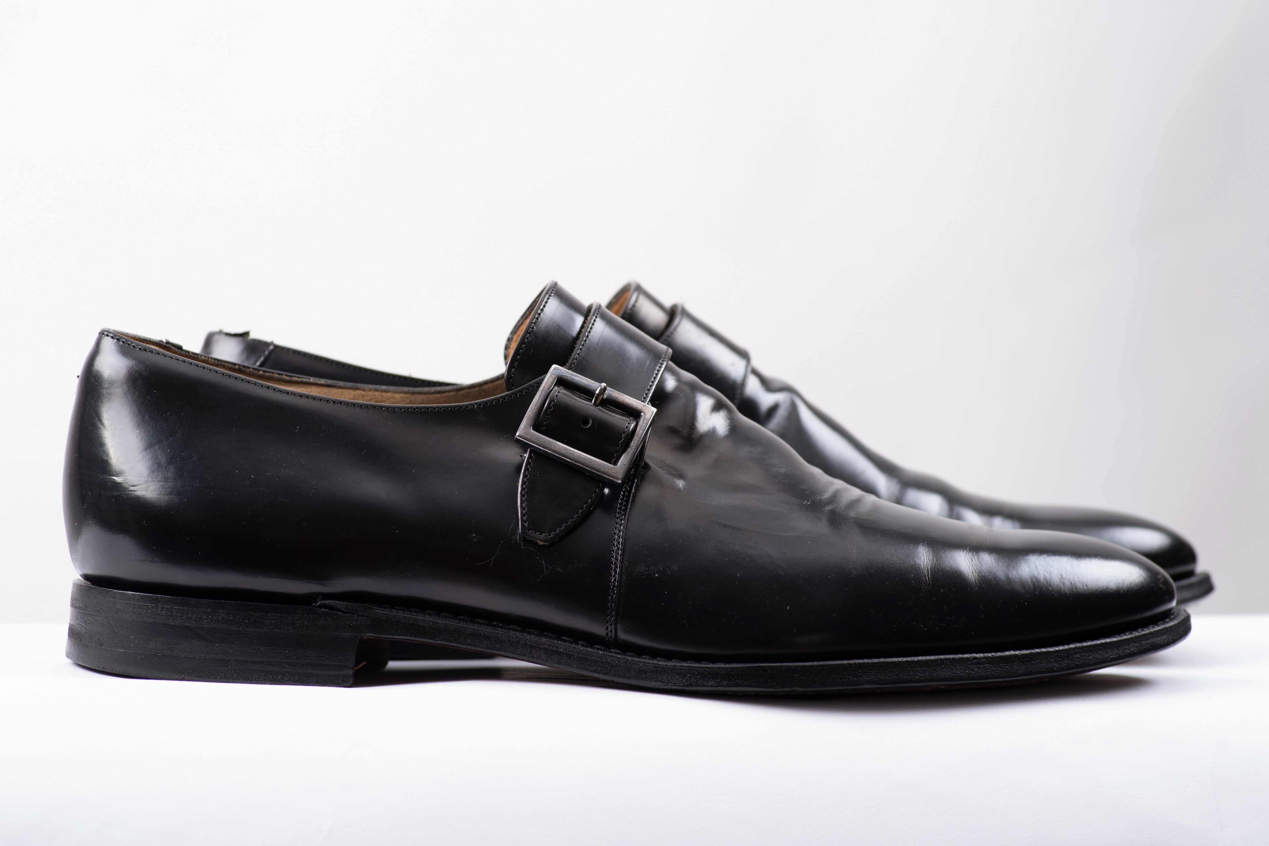 Church's Tokyo Black Leather Monk Strap Shoes, UK 11.5 F, US 12.5