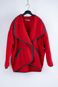 Guy Laroche Red Wool Oversized Jacket, M