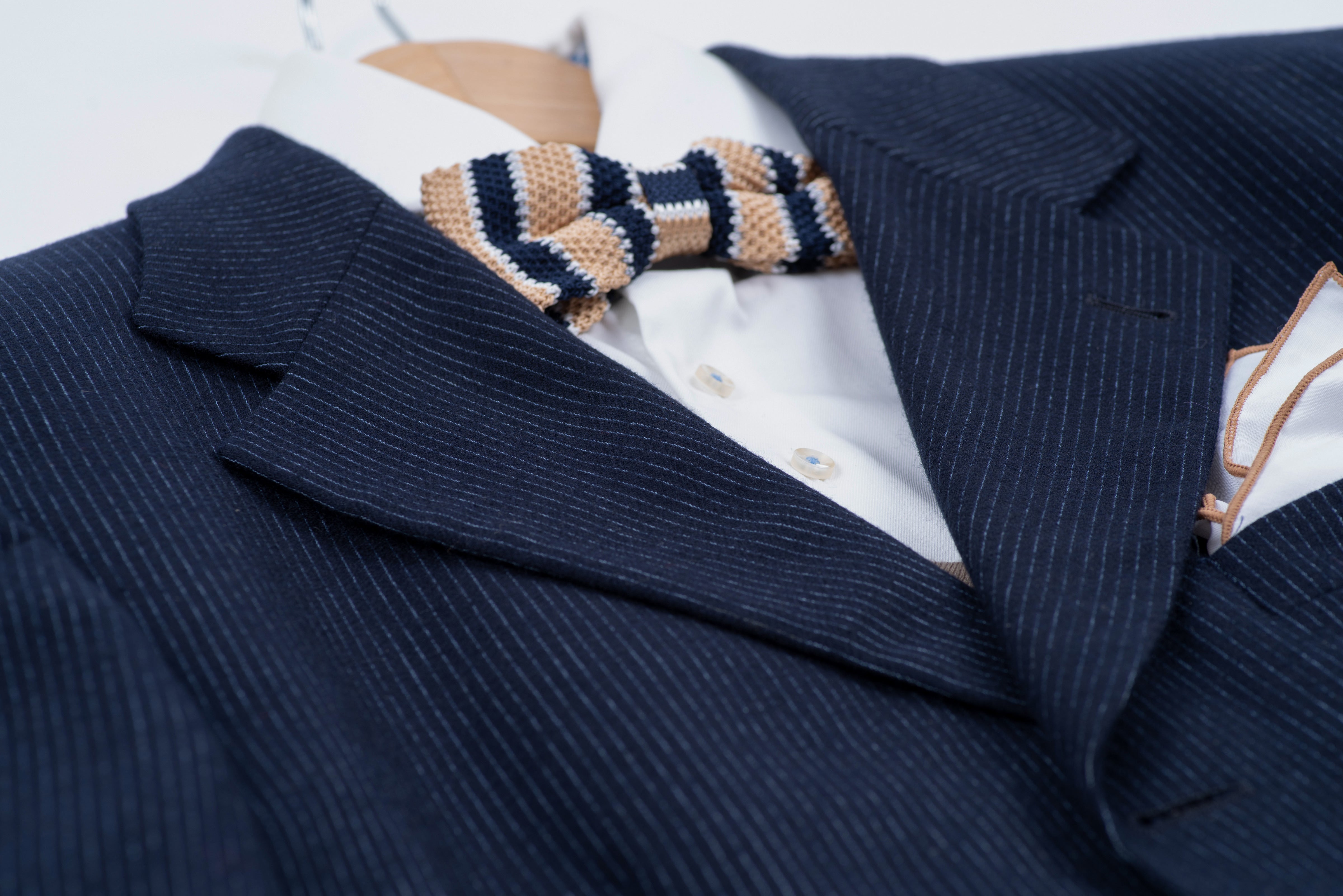 HUGO BOSS x Cerruti Wool-Cashmere 3 Bttn Blue Striped Blazer, US 42R