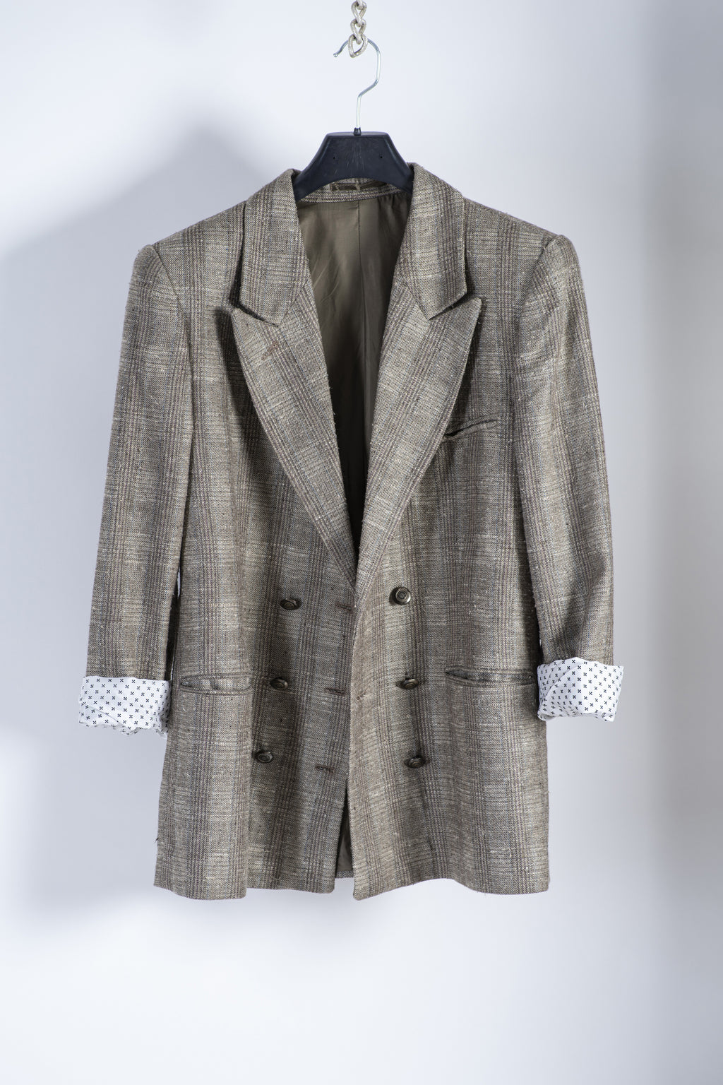 Vintage Hugo Boss Double Breasted Linen Silk Blazer, Size L (EU 40, US 10)