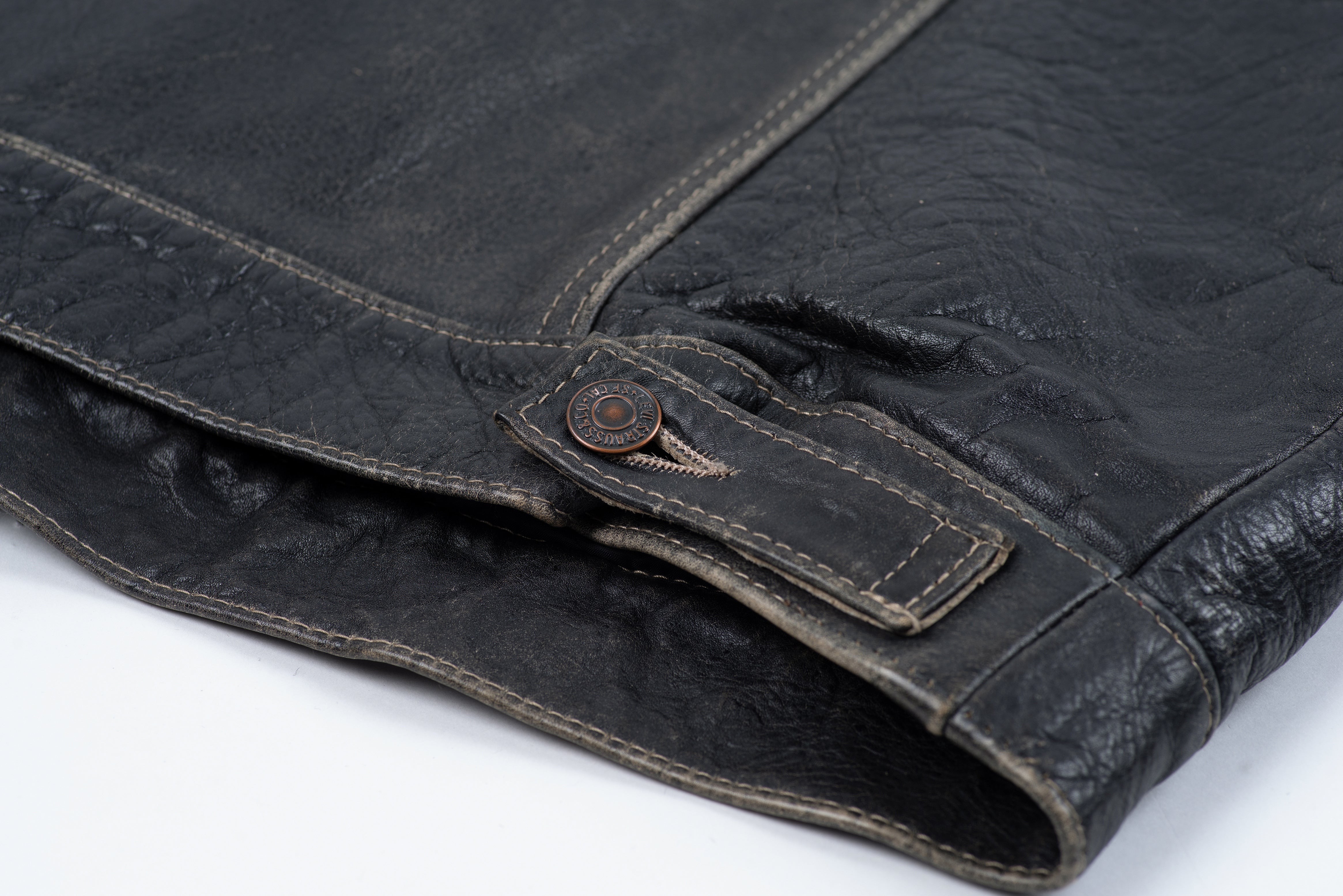 Vintage Levi's Rugged Leather Trucker Style Jacket, Men's size L