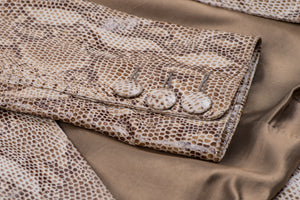 Vintage Karen Millen Snake Pattern Leather Jacket, SIZE XS