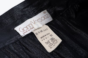 Gianni Versace 80's Silk Metallic Glitter Pleated Mermaid Skirt, XS