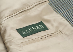 Ralph Lauren Silk-Wool Houndstooth Plaid Blazer, US 42L, EU 52L