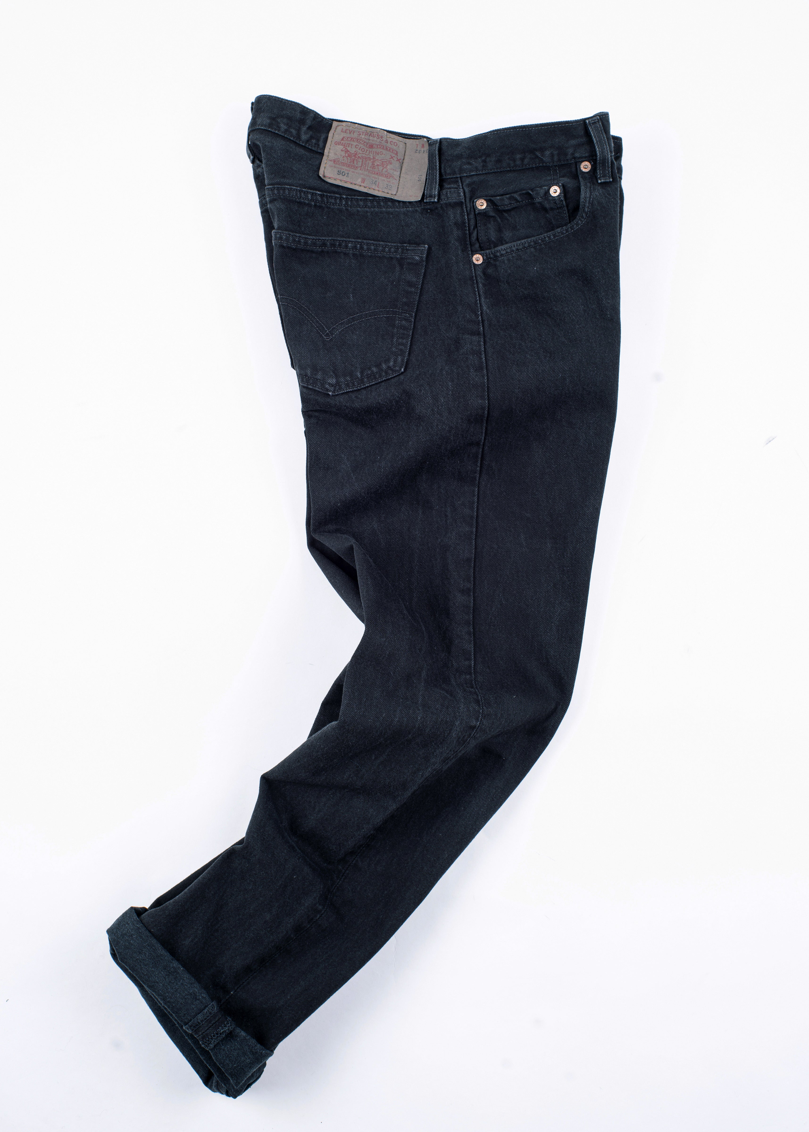 Levi's 501 Men's Vintage Black Jeans Made in USA, W34/L32 