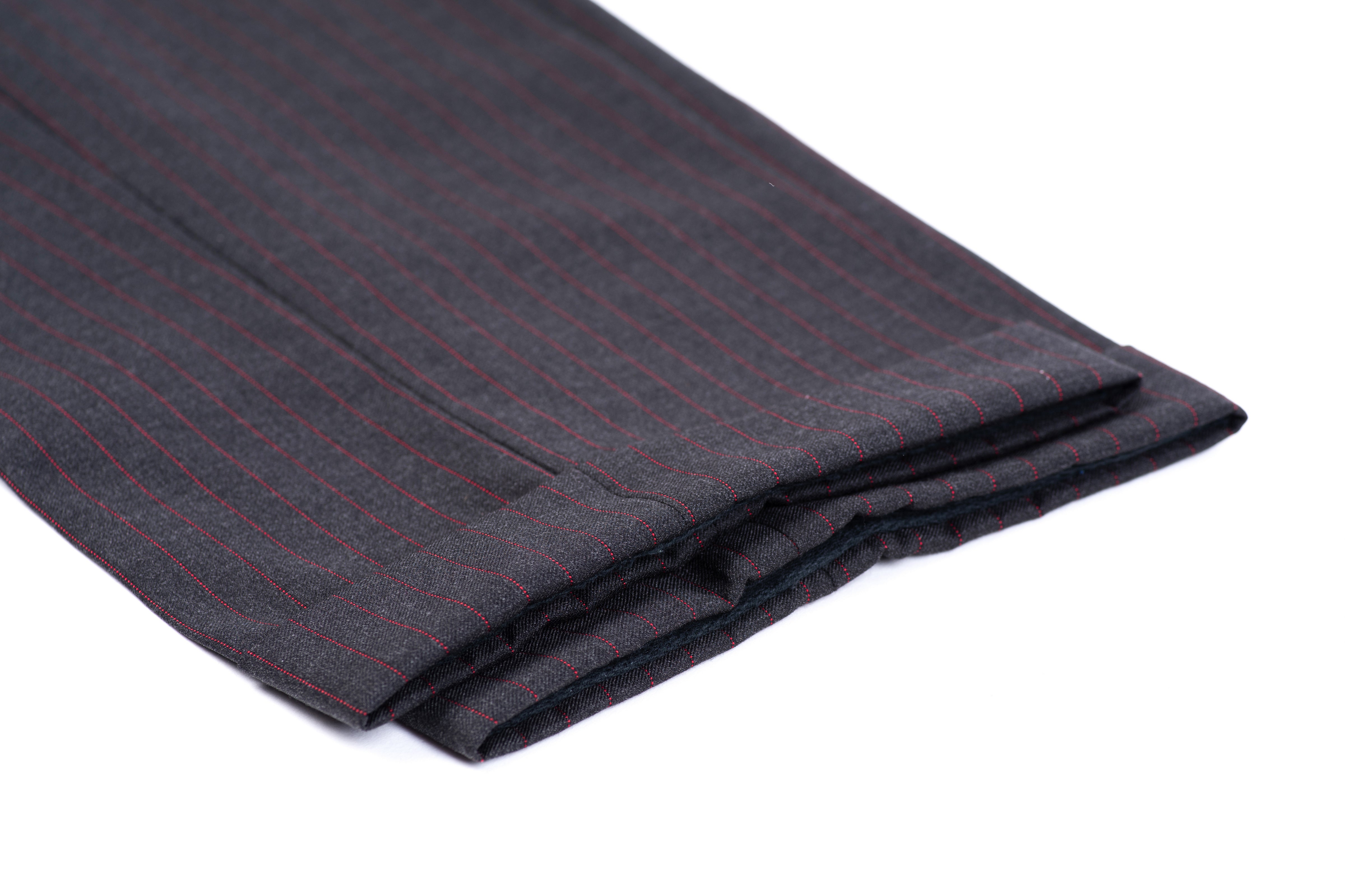 Lardini Super 130's Wool Dark Grey Striped 2 Pieces Suit, US 36R, EU 46R