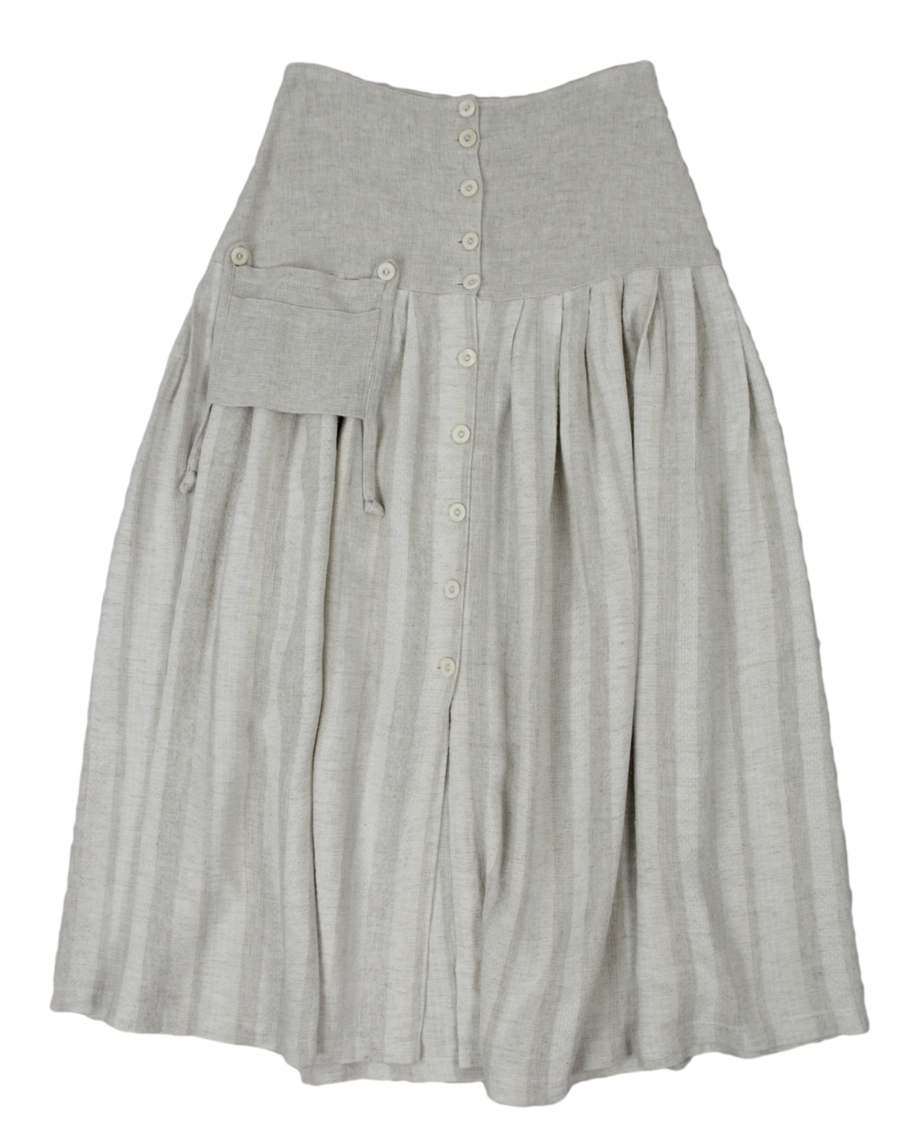 Vintage Button Front Mediterranean Peasant Skirt from Antibes, France, SIZE S