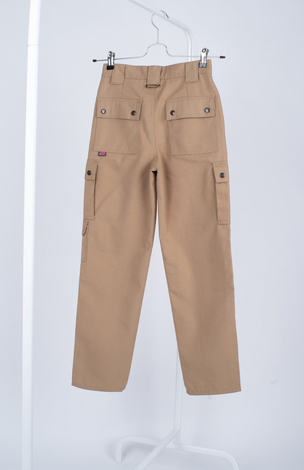 Belstaff Women's Slim Fit Brown Cotton Canvas Cargo Pants, Size XS