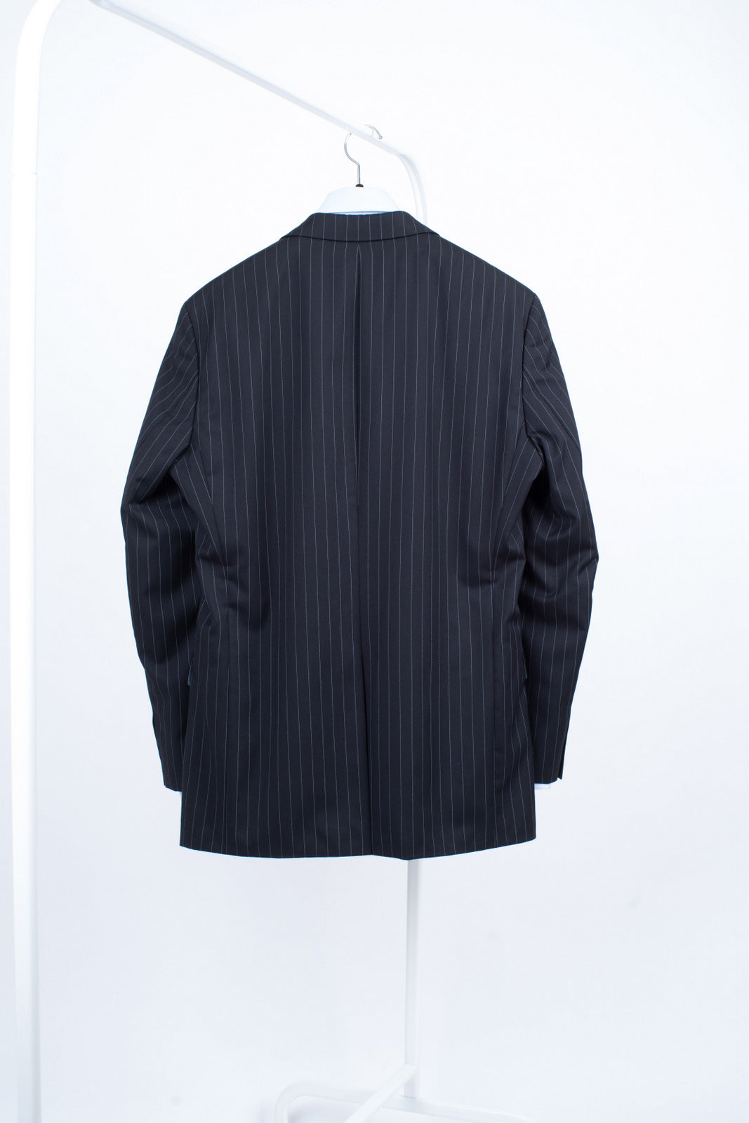 Hugo Boss Dark Navy Wool Striped Blazer Jacket, EU 50, US 40R