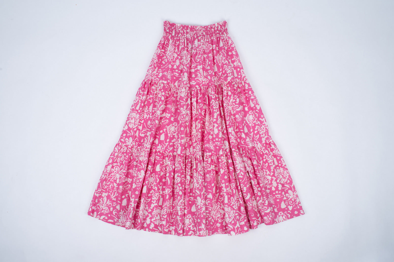 Laura Ashley Tiered Pink Long Prairie Skirt, Size S