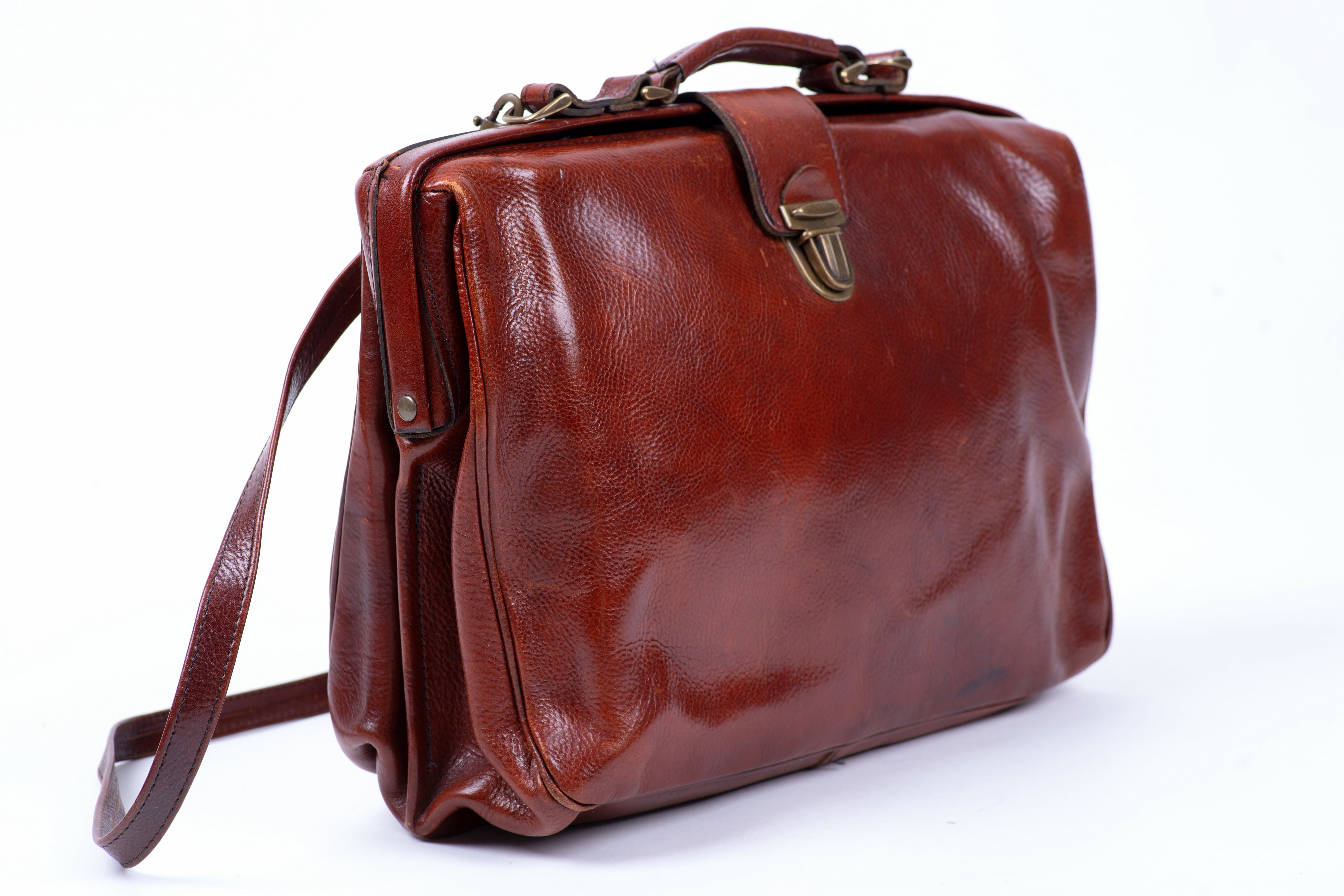 High Quality Vintage Men's Brown Leather Briefcase