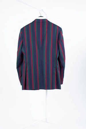 Kent & Curwen Striped Wool-Cotton Regatta Blazer, US 42L, EU 52L