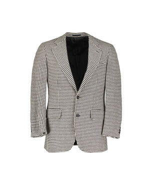 Burberry Cashmere Black & White Houndstooth Slim Fit Blazer, US 38R, EU 48R