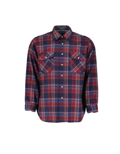 Pendleton Red Blue Plaid Wool Flannel Lumberjack Shirt, Men's M